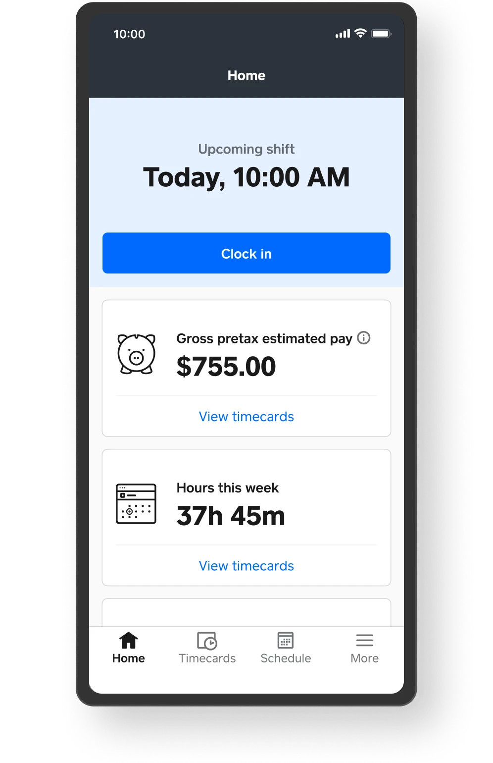 screenshot of Square Team Management